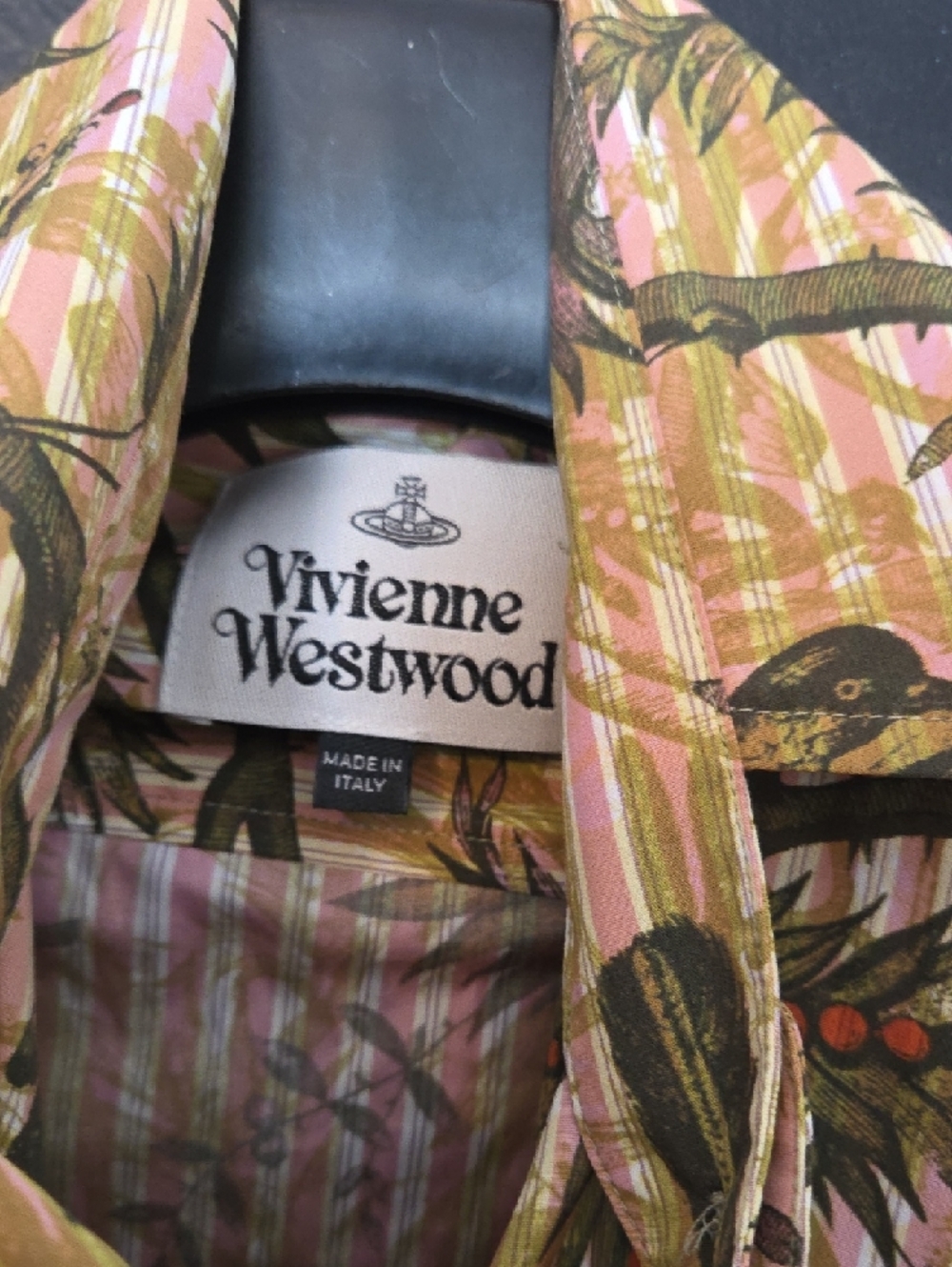 Vivienne Westwood Olive & Pink Tropical Shirt Dress - Picture 2 of 12